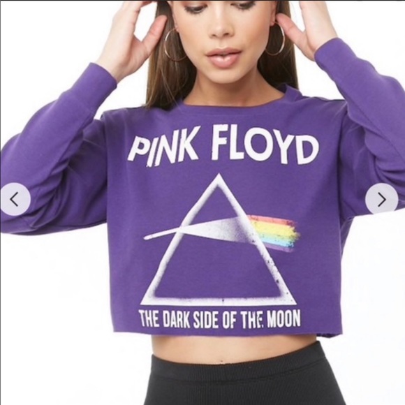 Pink Floyd Tops - Pink Floyd Purple Cropped Waffle Top
